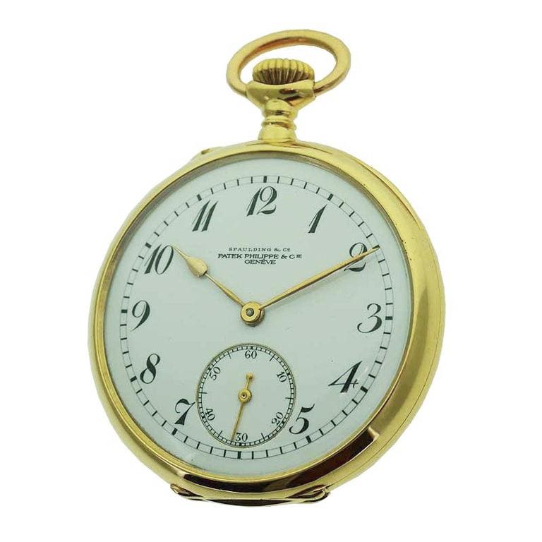 Patek Philippe 18 Karat Yellow Gold Watch With Enamel Dial - 1900 ...