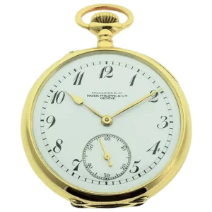 Patek Philippe 18 Karat Yellow Gold Pendant Watch with Enamel Dial and Archival 1 transformed