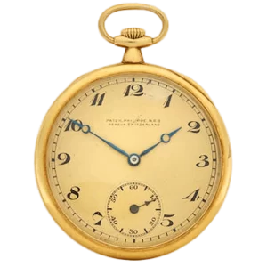 ساعة جيب مفتوحة الوجه من Patek Philippe Co من الذهب الأصفر حوالي عام 1920 1 تم تحويلها