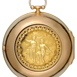 RARE EARLY VERGE POCKET WATCH WITH GARDEN OF EDEN AUTOMATION 1