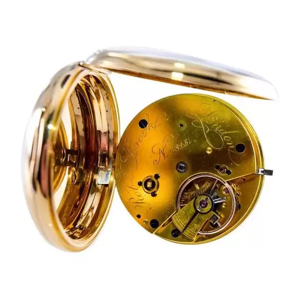 Rob Crook 18 Karat Yellow Gold Open Faced Keywind Pocket Watch circa 1845 11