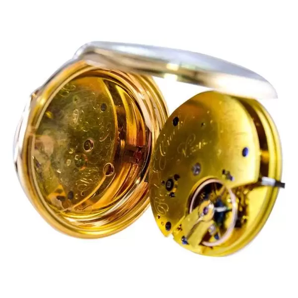 Rob Crook 18 Karat Yellow Gold Open Faced Keywind Pocket Watch circa 1845 14