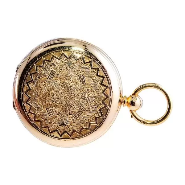 Rob Crook 18 Karat Yellow Gold Open Faced Keywind Pocket Watch circa 1845 9