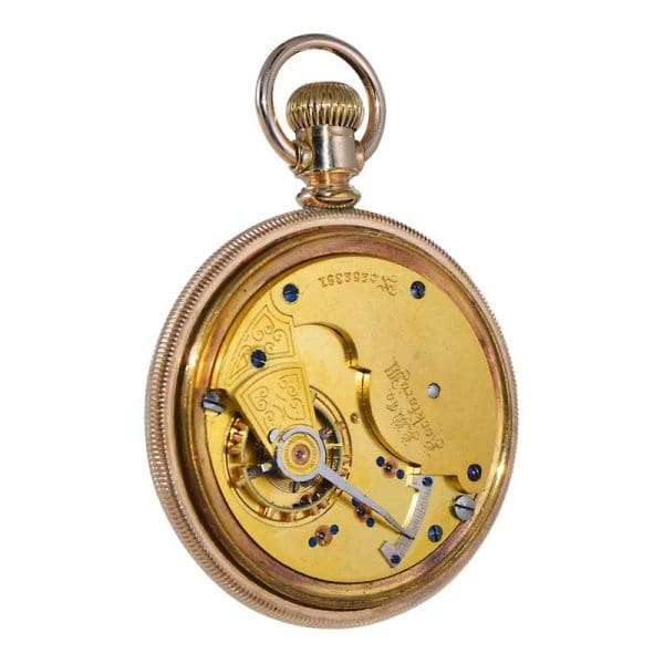 Rockford Yellow Gold Filled Open Faced Pocket Watch from 1886 8
