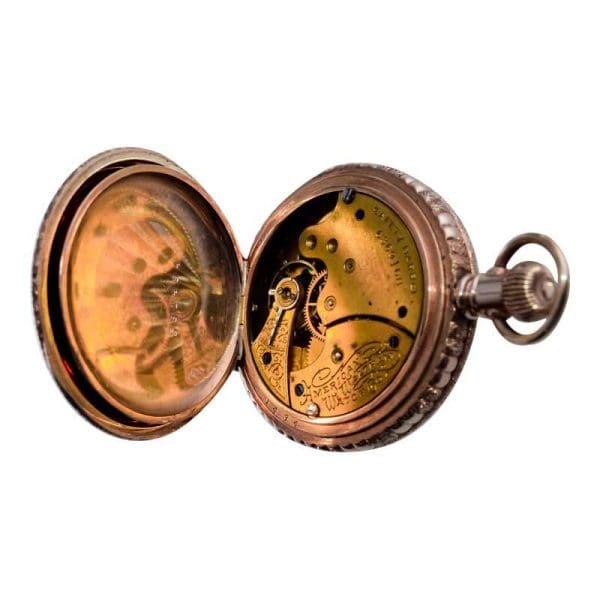 Waltham Yellow Gold Filled Art Nouveau Hunters Case Pocket Watch from 1893 11