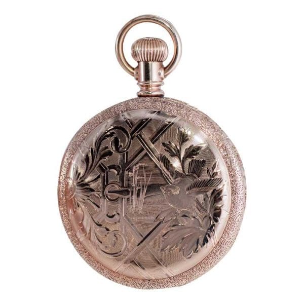 Waltham Yellow Gold Filled Art Nouveau Hunters Case Pocket Watch from 1893 5