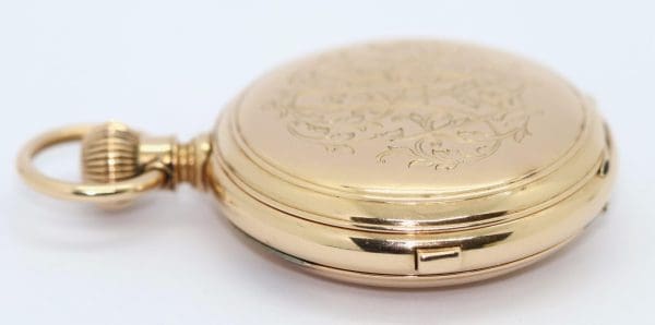 14K Gold Pocket Hunter Watch by American Watch Co. Waltham Chronograph Repeater 12