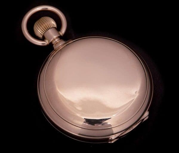 ساعة جيب بتقويم مزدوج الجوانب من الذهب الوردي من تسعينيات القرن التاسع عشر 5