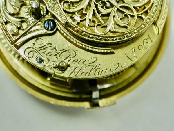 22 Ayar Altın Repousee Çifti Kasalı Cep Saati Makinesi Thomas Rea 1769 10