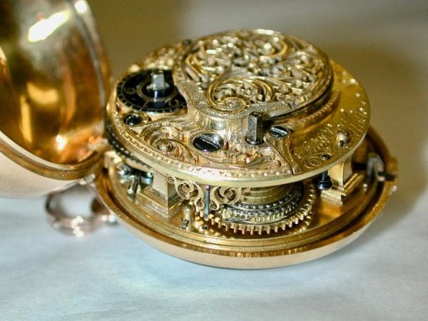 22-каратное золото Repousee, пара карманных часов в корпусе от производителя Thomas Rea 1769 13