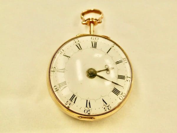 22 Ayar Altın Repousee Çifti Kasalı Cep Saati Makinesi Thomas Rea 1769 5