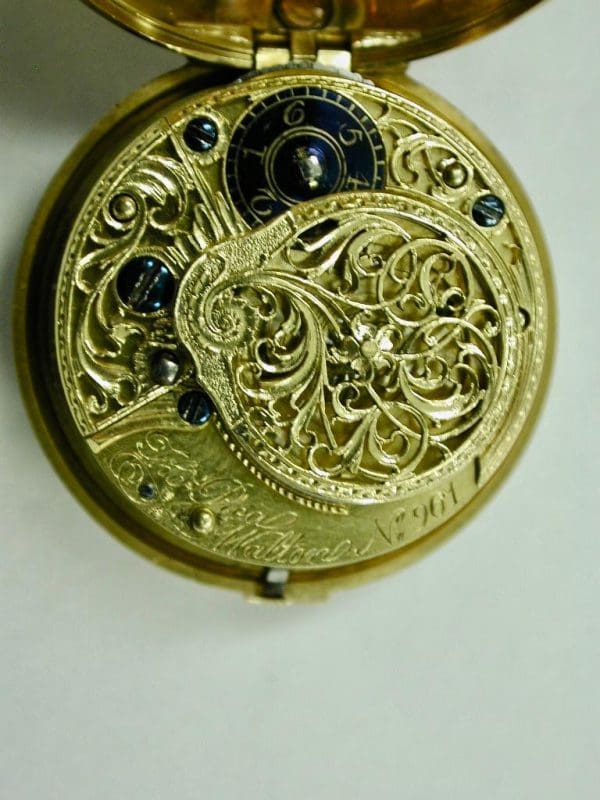 22 Ayar Altın Repousee Çifti Kasalı Cep Saati Makinesi Thomas Rea 1769 9