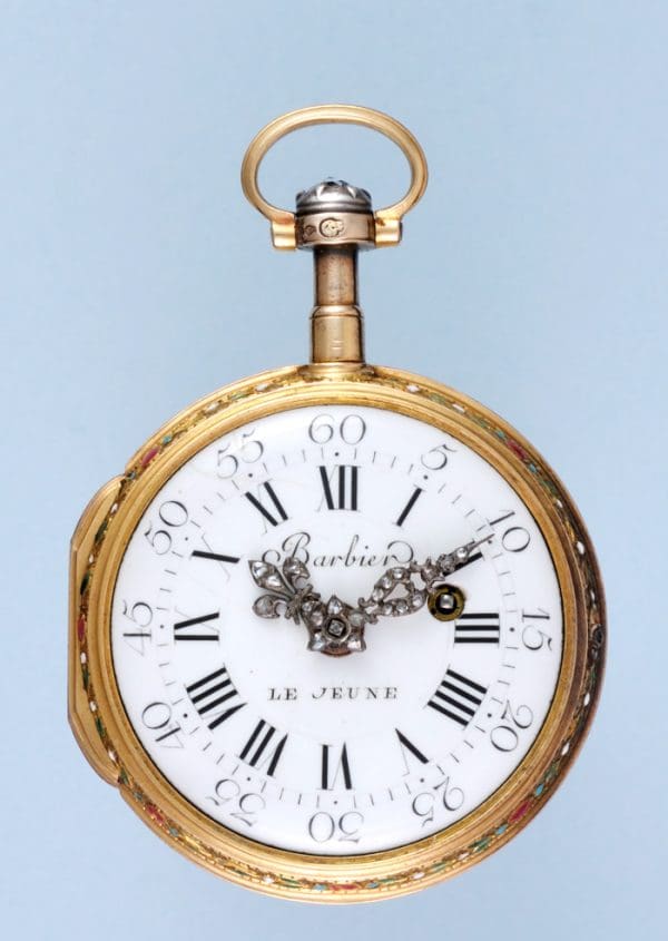 GOLD AND ENAMEL FRENCH VERGE POCKET WATCH 2