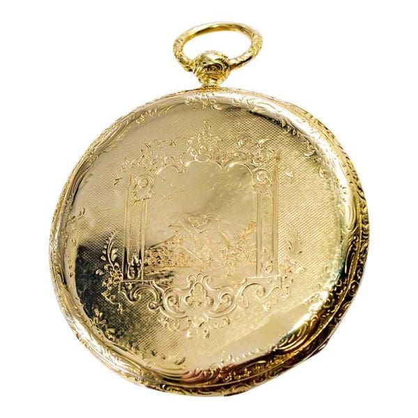 ساعت جیبی بادی کلیدی طلای زرد 18 عیار گورینی در حدود دهه 1840 6