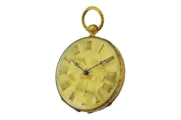 هنري بيجولين 18 قيراط. ساعة جيب Keywind سويسرية عالية الجودة من الذهب الصلب حوالي عام 1840 2 