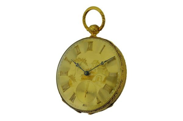 Анри Беген 18Kt. Высококачественные швейцарские карманные часы из цельного золота с ключевым заводом, около 1840 года 4 