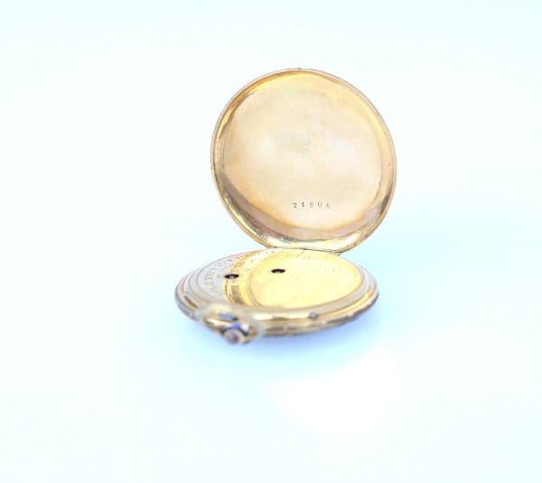 Ladies Pocket Watch Pendant Le Roy Enamel Gold French Original Case 1890 9