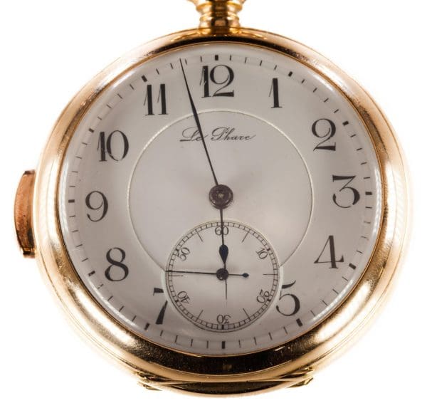 Le Phare 18 Karat Yellow Gold Minute Repeater Open Face Pocket Watch 2