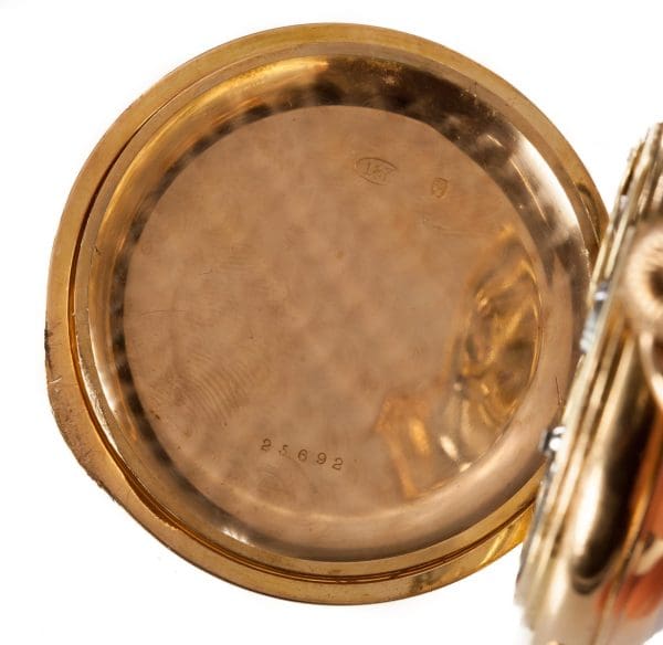 Le Phare 18 Karat Yellow Gold Minute Repeater Open Face Pocket Watch 7