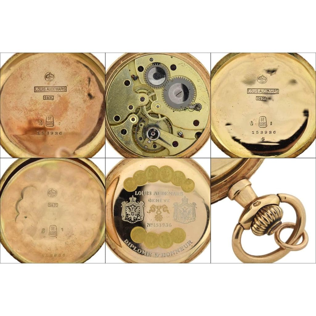 Louis Audemars Cie Victorian Hunter Case Enamel Pocket Watch 8