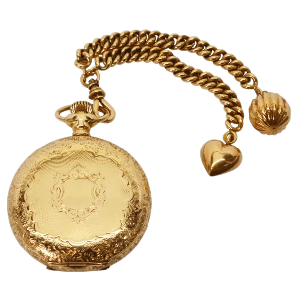 Waltham American Riverside Pocket Watch with Fob and Charms 1 transformed