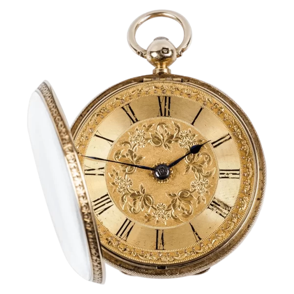 XIX Century Open Face Gold Pocket Watch R  Stewart 1 transformed
