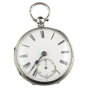 Antique sterling silver pocket watch, Mid Victorian 1