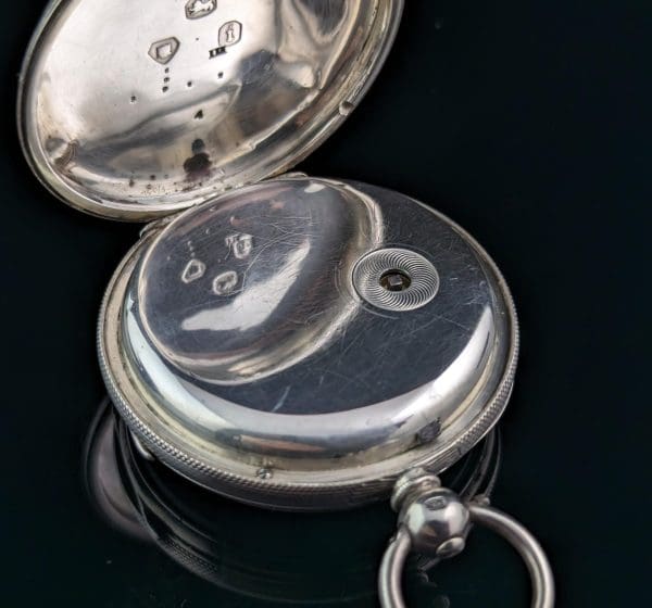 Антикварные карманные часы из стерлингового серебра, середина викторианской эпохи 10