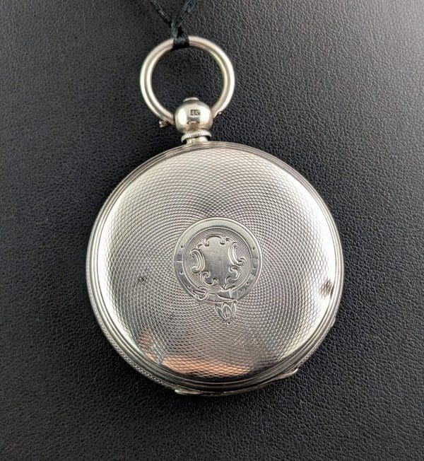 Антикварные карманные часы из стерлингового серебра, середина викторианской эпохи 3