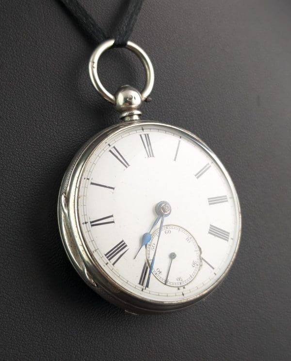Антикварные карманные часы из стерлингового серебра, середина викторианской эпохи 6