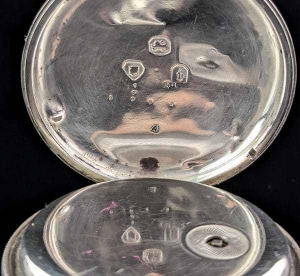 Антикварные карманные часы из стерлингового серебра, середина викторианской эпохи 9