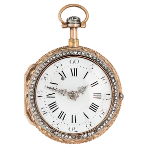 Карманные часы Dufalga Geneve с золотистым корпусом и четвертьрепетиром, бриллиантами и эмалью 1