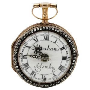 Georgian Verge Watch Rose cut Diamond 20 Kt gold Abraham Colomby 1