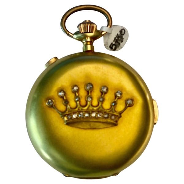 Kbir Invicta Diamond Crown 14k Gold Minute Repeater Chronograph Pocket Watch 13