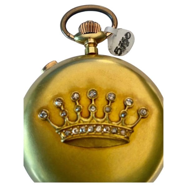 Kbir Invicta Diamond Crown 14k Gold Minute Repeater Chronograph Pocket Watch 3