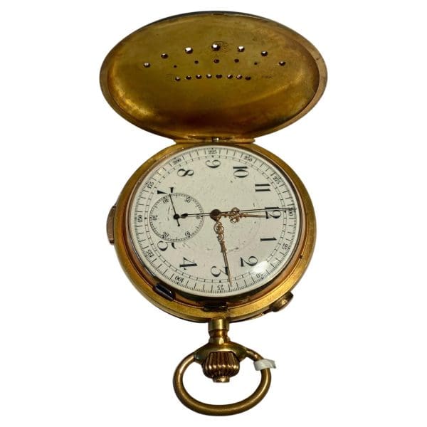 ساعة جيب إنفيكتا دايموند كراون كبيرة من الذهب عيار 14 قيراط Repeater الدقائق 5