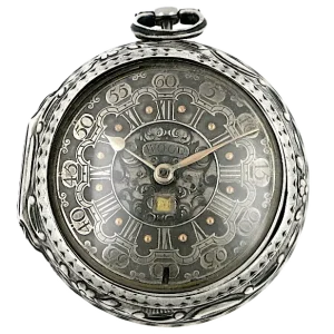 ساعت جیبی نقره ای Repousse 1