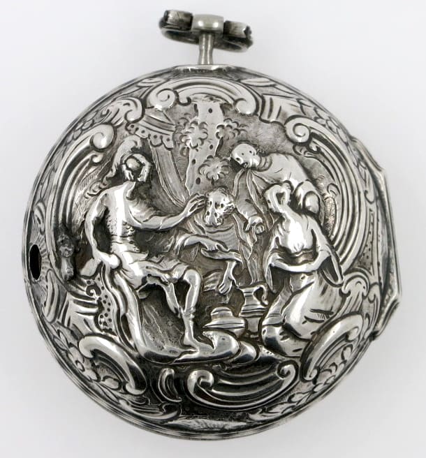 Silver Repousse Pocket Watch 2