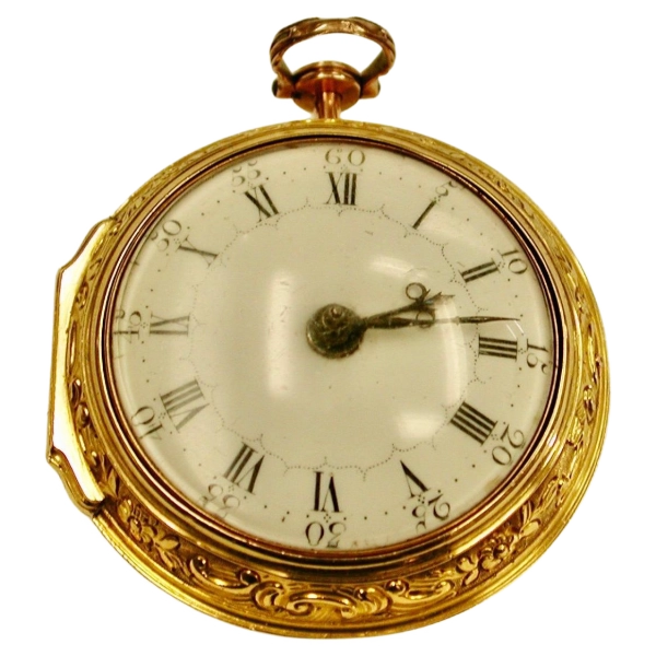 22ct Gold Repousee Pair Cased Pocket Watch Maker Thomas Rea 1769 1